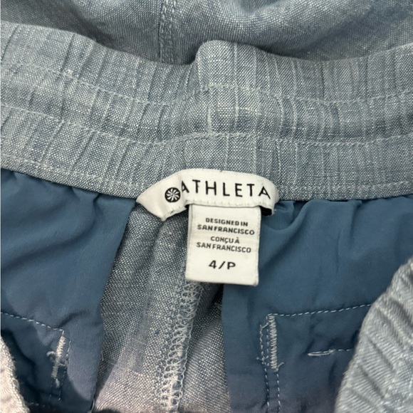 Athleta Retreat Pants Womens Petite  4  100% Linen Wide Leg High Rise - Picture 4 of 5